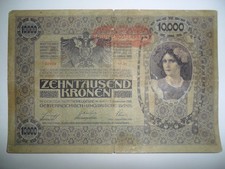 BANCONOTA 10.000 KORONE AUSTRO-UNGARICHE 1918 SPL OCCUPAZIONE TEDESCA
