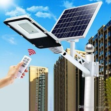 LAMPIONE STRADALE FARO A LED 400W CON PANNELLO SOLARE TELECOMANDO CREPUSCOLARE