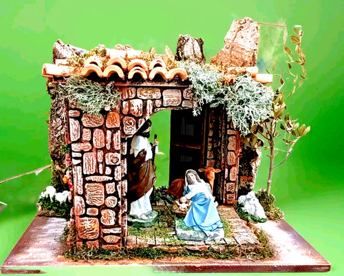 Presepe artigianale con sacra - con,