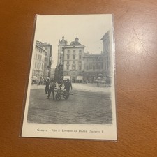 GENOVA 1910-1920 Via San Lorenzo Animata Carretti Cavalli