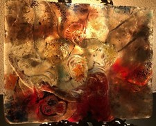 Reuven Rubin Glass Tile Lastra Vetro Murano Egidio Costantini Fucina Angeli