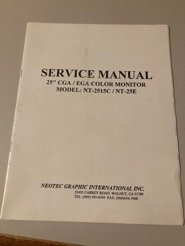 Manuale servizio monitor a - manuale, di