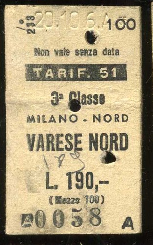 Biglietto treno ferrovia - treno,