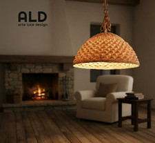 Lampadario rustico in vimini