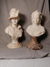 PAIR OF WHITE/CREAM BUSTS ON
