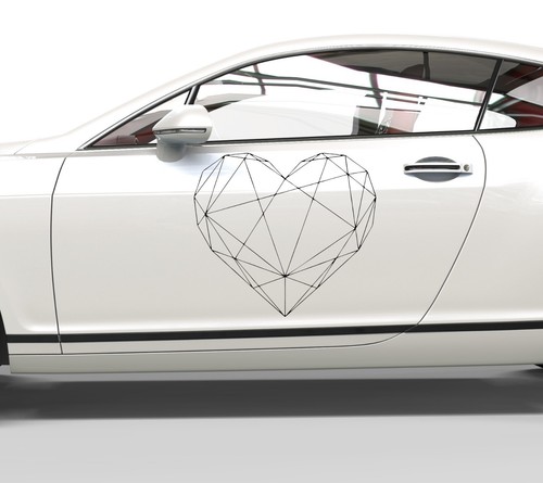 Adesivo cuore geometrico - adesivo,