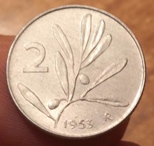 Moneta 2 Lire 1953 Ulivo