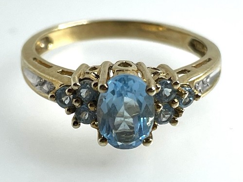 9ct oro azzurro cielo ovale - 9ct,