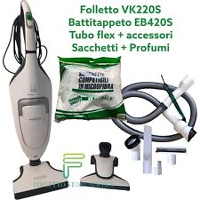 ASPIRAPOLVERE VORWERK FOLLETTO VK220S COMPLETO BATTITAPPETO EB420 HD65 ACCESSORI