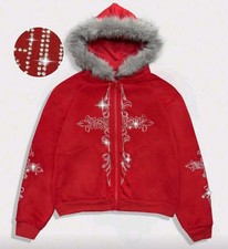 Felpa con cappuccio zip rossa