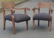 COPPIA POLTRONE LEGNO STOFFA L59 H84 P70 ANTICHE POLTRONE SEDUTA LUNGA POLTRONE 