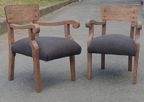 Coppia poltrone legno - poltrone, stoffa