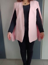 Giacca Rosa Donna Taglia 48 Fashion Maniche Aperte A Mantella