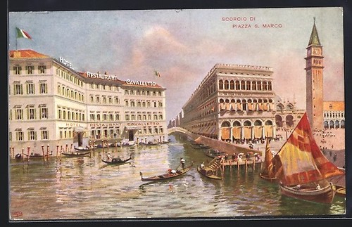 Cartolina venezia piazza s - venezia,,