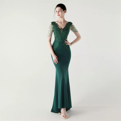 Vestito lungo verde - sexy, con