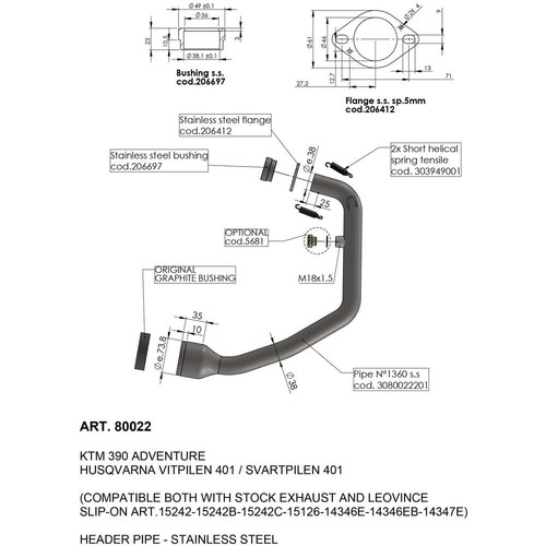 Leovince kit collettori per - leovince,