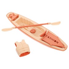  1 Set di modelli di canoa in plastica realistici con pagaie e giubbotti di