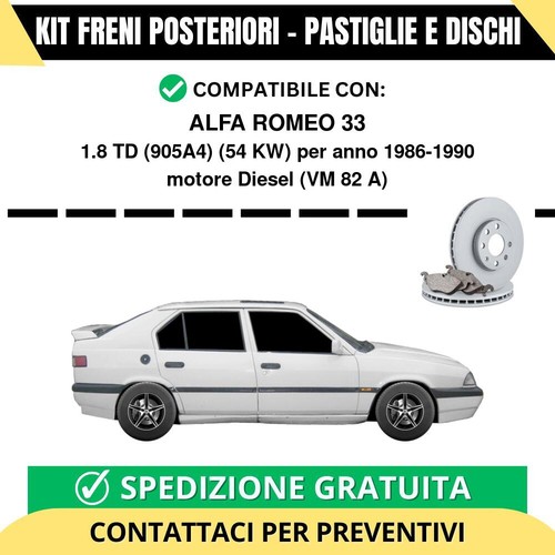 Kit freni posteriori - posteriori, alfa