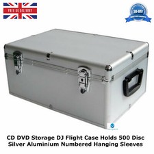 1 x Custodia CD DVD Storage DJ 500 Dischi Argento Alluminio Numerata Maniche da Appendere