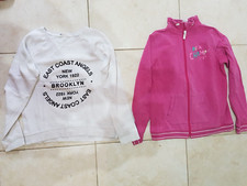 Lotto 1613  stock 2 felpe bianca rosa bimba bambina 14 anni