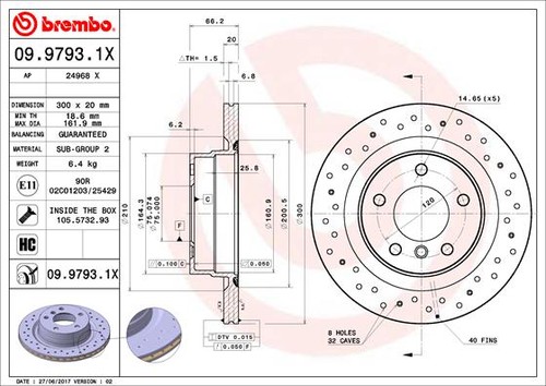 Disco freno brembo - disco, 09.9793.1x