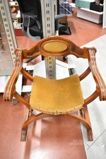 Sedia In Legno Savonarola Pieghevole Con Seduta Ocra