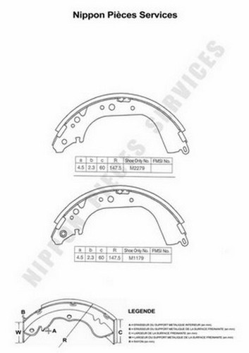 Kit ganasce freno - per, nissan