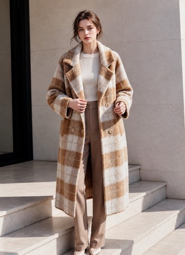 Cappotto lungo donna quadri - cappotto,