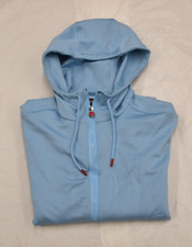 MAGLIONE UOMO KITON CON CAPPUCCIO BLU CHIARO FULL ZIP NUOVO SENZA ETICHETTE