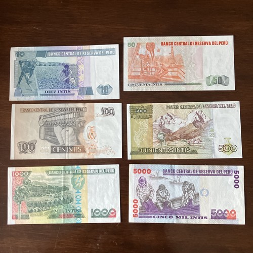 Peru lotto 6 banconote - peru',