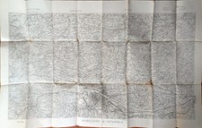 Carta geografica mappa Firenze e dintorni foglio sud istituto militare 1909