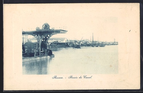 Cpa roanne bassin canal - roanne,,
