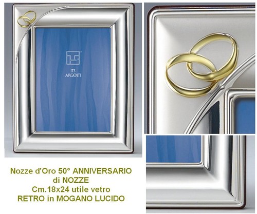 Gold wedding frame - gold, 50th