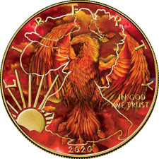 1 $ DOLLARO Rising Phoenix Edition - American Silver Eagle USA 1 oz Argento 2020