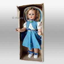 Bambola epoca H63cm ?ATHENA? doll vintage '50 occhi flirty capelli mohair -1M9