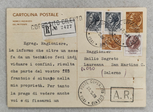 Raccomandata intero postale - raccomandata,