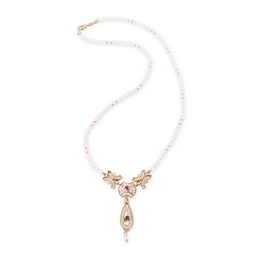 Collana perle con centrale - di,