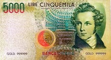 Rare 5000 Lire 'LUCIDA'