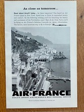 Air France Amalfi Coast Caravelle Jet Original 1959 Vintage Advert Werbung