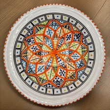 Piatto Ciotola Fondo Pasta in Ceramica Tunisina Dipinta a Mano – Ø 28 cm 1401