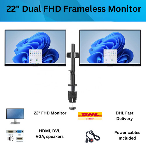 Monitor hdmi doppio frameless - monitor,