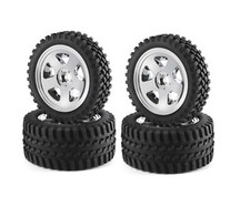 Carson 500900028 1:10 Set Di Pneumatici/Ruote All Terrain Cromato Buggy 1:10