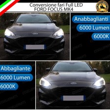 CONVERSIONE FARI FULL LED FORD FOCUS 4 12000 LUMEN 6000K BIANCO GHIACCIO CANBUS