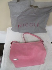 BORSA A MANO IN PELLE ROSA
