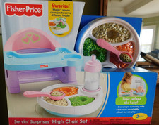 Set seggiolone Fisher Price Servin Surprises 2012 raro difficile da trovare