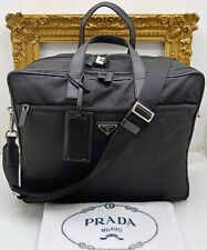 PRADA VALIGIA AVIETTA PILOTINA CARTELLA Lavoro Borsa Viaggio Re-Nylon e Pelle
