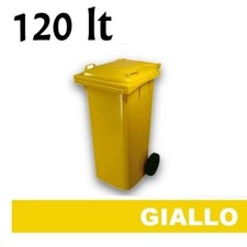 Cassonetto/Pattumiera/Bidone per raccolta rifiuti uso esterno 120lt giallo