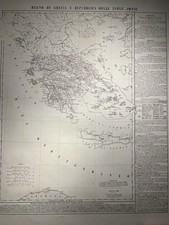 Antica mappa 1846 in italiano - Regno di Grecia e Isole Jonie