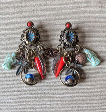 Reminiscence Orecchini con Foglie, Corni e Angelo