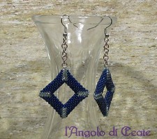 Bigiotteria artigianale / idea regalo ORECCHINI quadrati perline Miyuki Delica